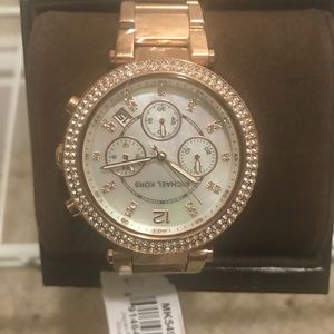 Michael Kors Rose gold Parker watch